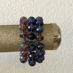 Three layer beaded crystal bracelet